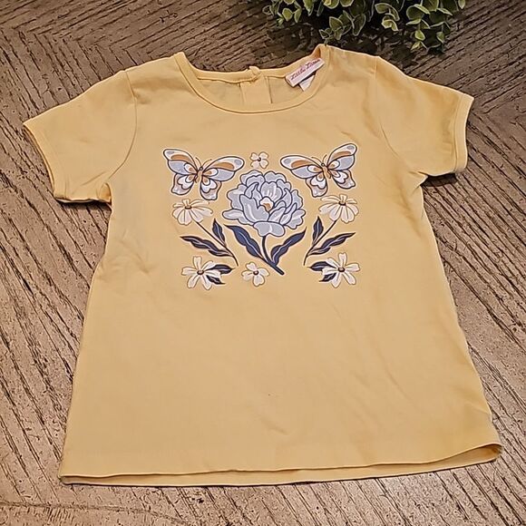 Yellow floral butterfly top 6X - Picture 1 of 7
